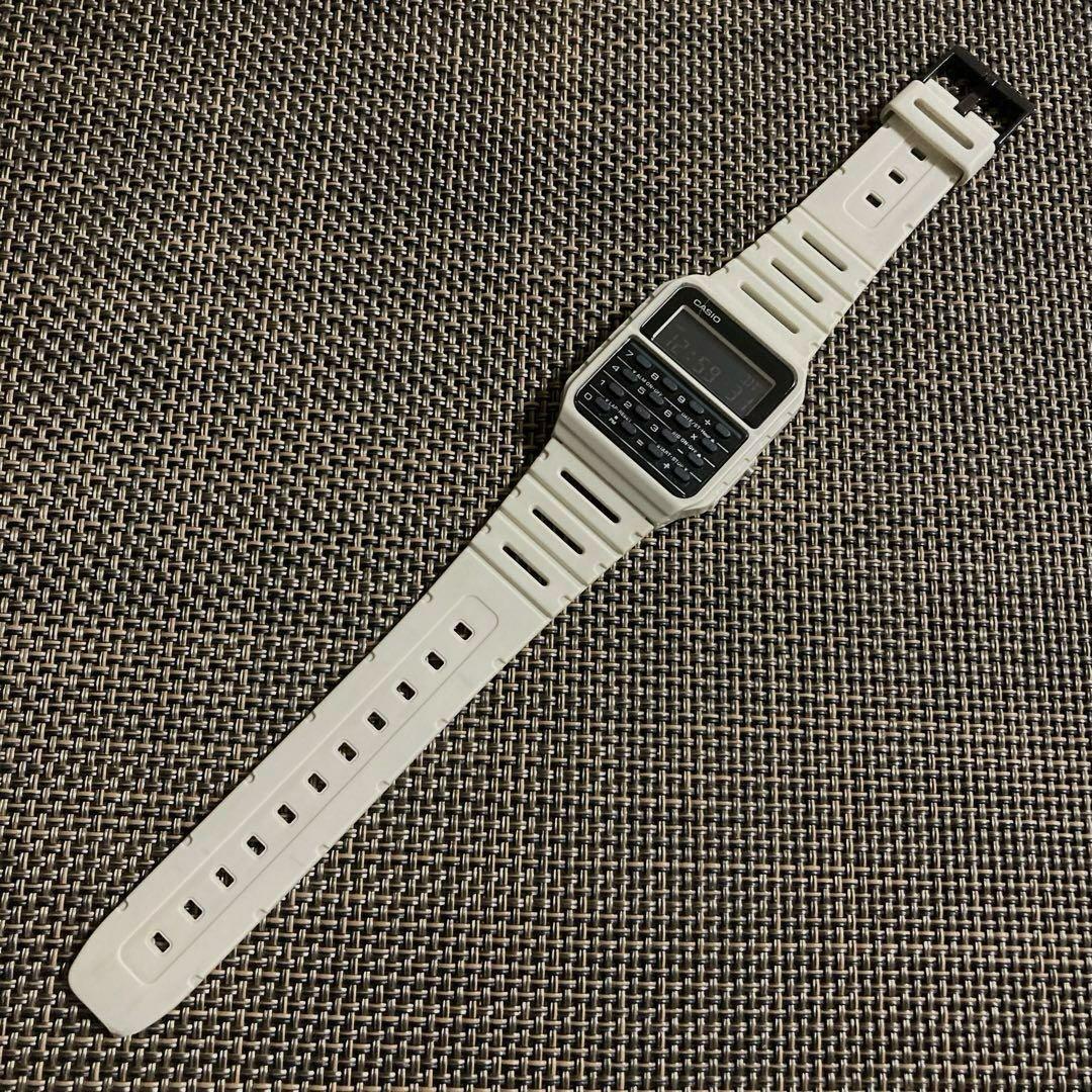 Casio Data Bank Calculator Watch White 8-Digit with Battery Replaced — Japan Import