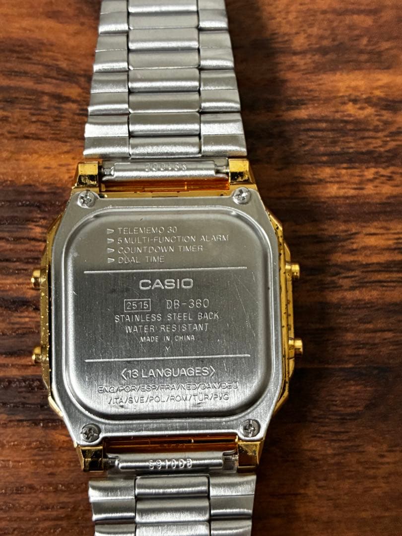 Casio Data Bank Digital Dual Time Watch DB-360G Gold Model — Japan Import