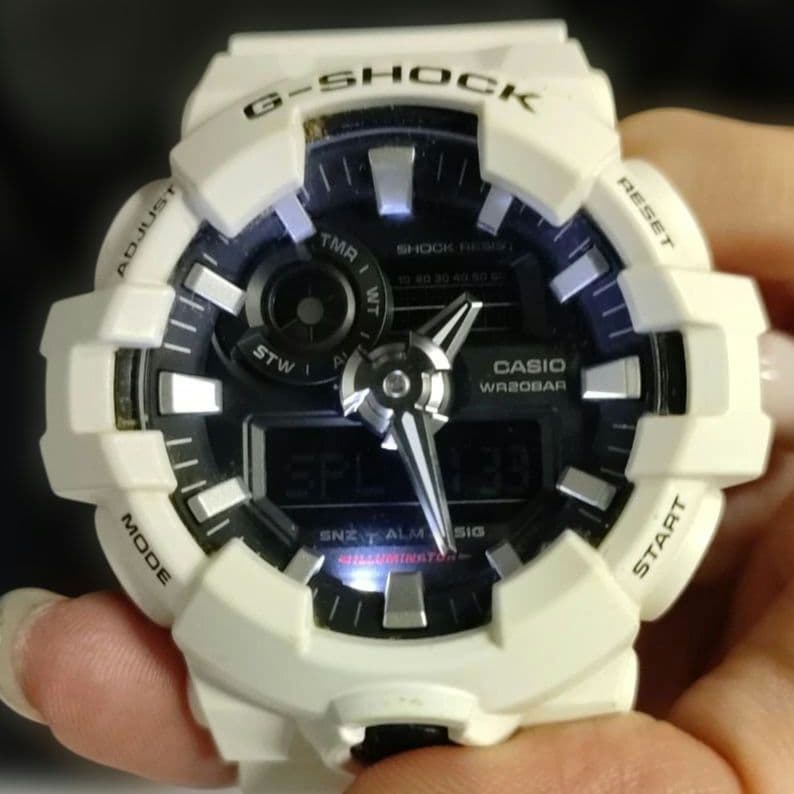 Casio G-Shock GA-700-7ADR Watch White Digital Analog Combo 20 ATM Japan Import