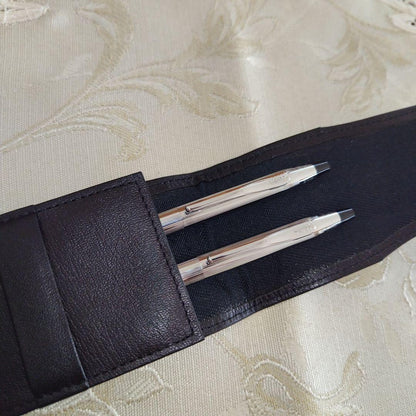 Cross Brand Ballpoint Pen and Mechanical Pencil Set with Leather Case