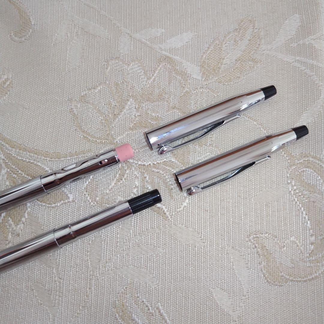 Cross Brand Ballpoint Pen and Mechanical Pencil Set with Leather Case
