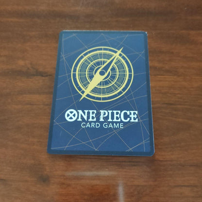 One Piece Monkey D. Luffy OP05 SR Japanese emotion trading card with slight wear on upper right corner