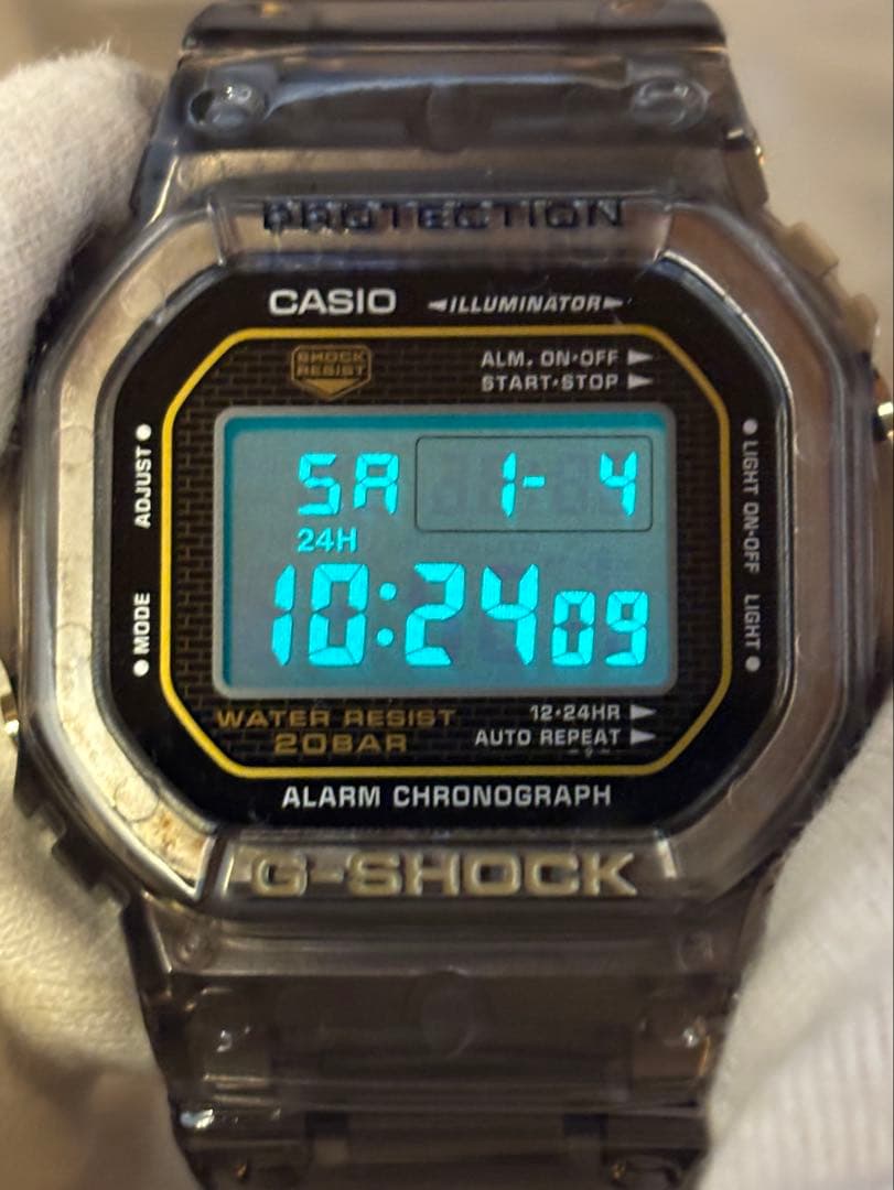 Casio G-Shock DW-5025 Original Limited Gold Skeleton Watch 25th Anniversary