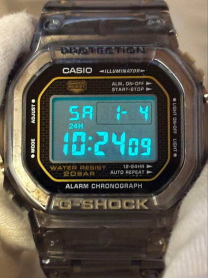 Casio G-Shock DW-5025 Original Limited Gold Skeleton Watch 25th Anniversary