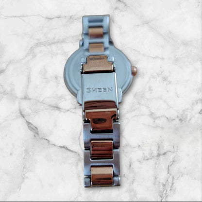 Casio Sheen Analog Watch Silver/Rose Gold — Japan Import