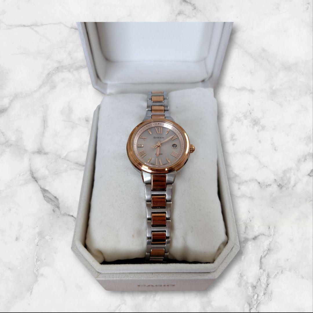 Casio Sheen Analog Watch Silver/Rose Gold — Japan Import
