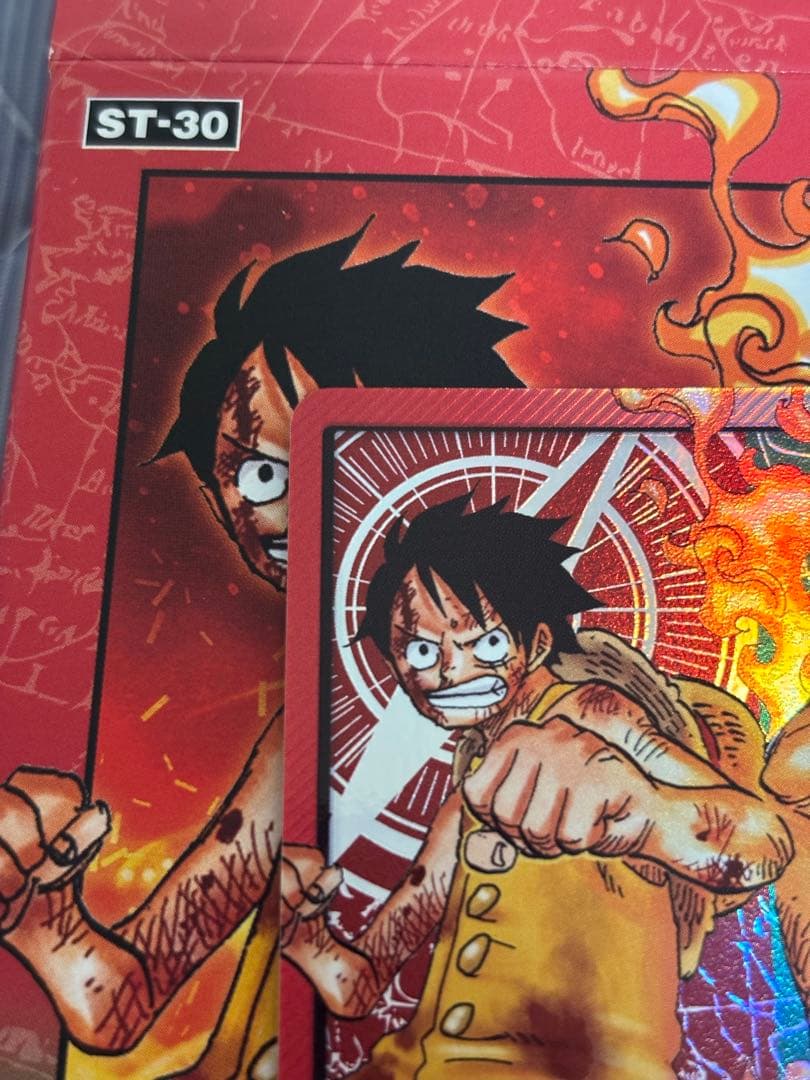 One Piece Card Game Luffy & Ace L ST30-00 start deck cards stored in protective sleeves