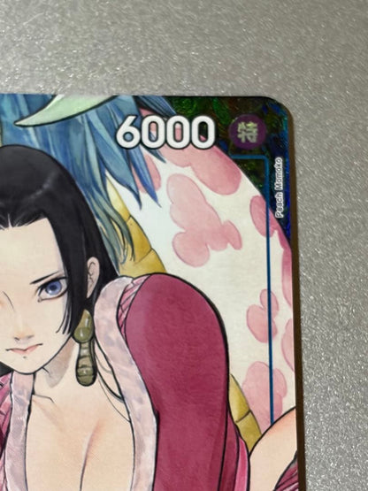 One Piece Game Card Boa Hancock ST17-004 in very good condition, shown with protective sleeve