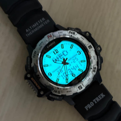 Casio ProTrek Altimeter Thermometer Watch with Digital Display — Japan Import