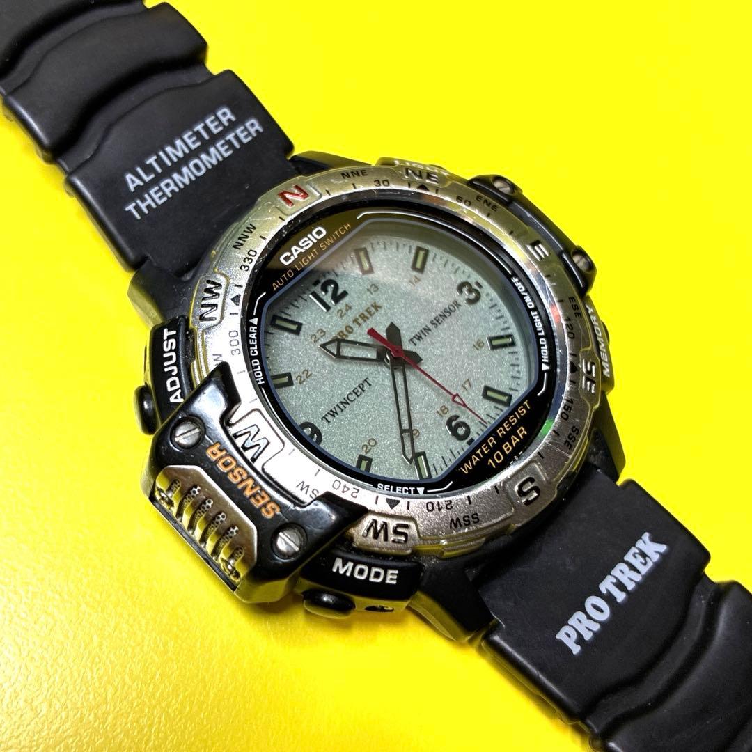 Casio ProTrek Altimeter Thermometer Watch with Digital Display — Japan Import