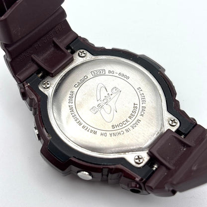 Casio Baby-G Series BG-6900 Shock Watch with Reversed Text Bordeaux Digital Japan Import