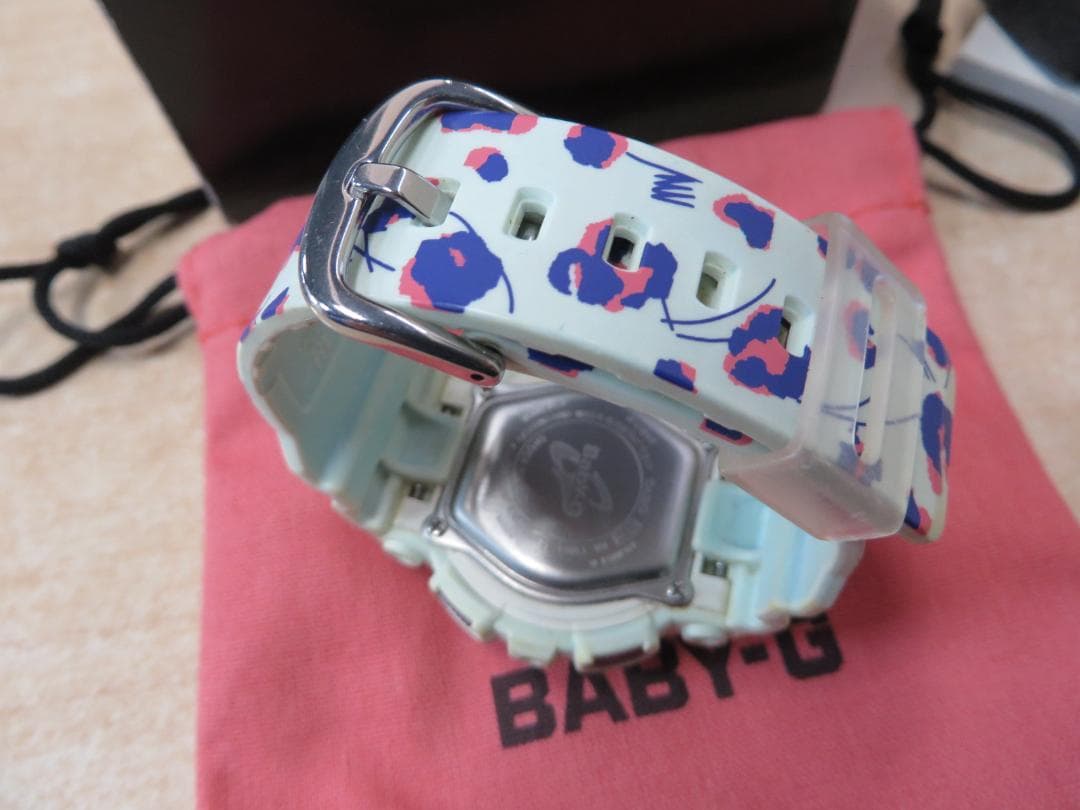 Casio Baby-G BA-110FL Flower Leopard Watch with Orange Dial and Pink & Purple Pattern — Japan Import