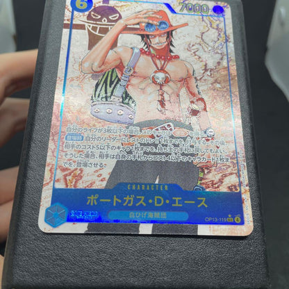Portgas D. Ace OP13-119 secret parallel card from One Piece card game showing front design
