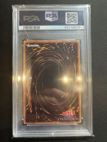 Yugioh Duel Monsters Red-Eyes Black Dragon holographic card graded PSA 10, model DP18-JP000 Japan import