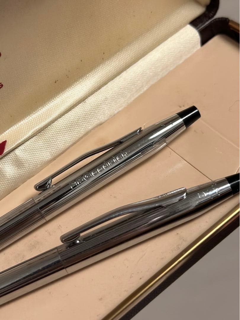 Cross Vintage Blue Ink Ballpoint Pen and Rotating Pencil Set with Refill — Japan Import