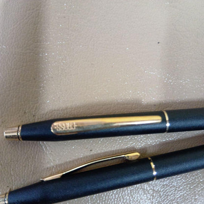 Casio Pen Set with Cross and Mechanical Pencils, Black and Gold Two-Pack — Japan Import