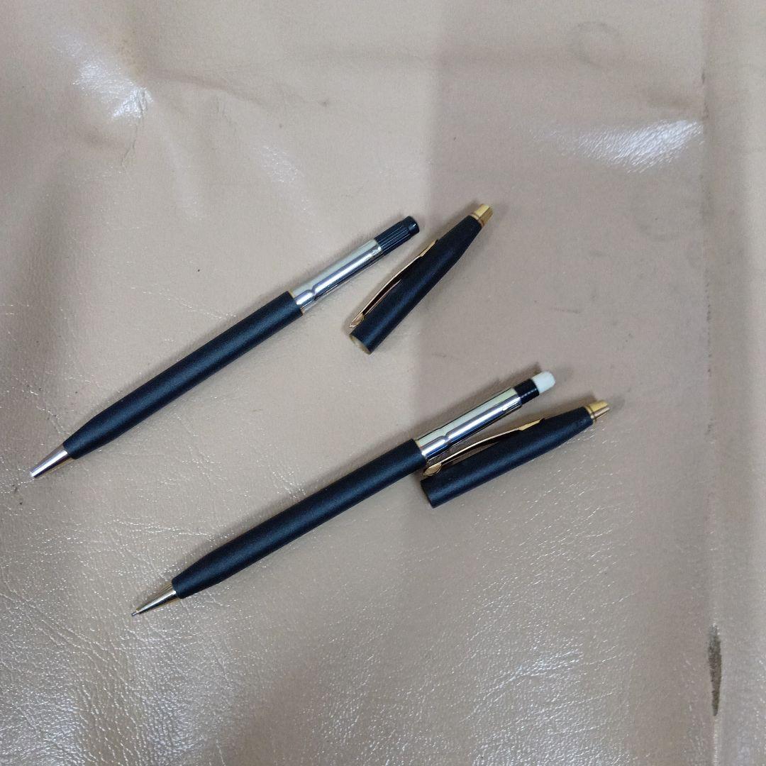 Casio Pen Set with Cross and Mechanical Pencils, Black and Gold Two-Pack — Japan Import