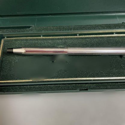 Cross Silver Ballpoint Pen with metallic finish shown with its dedicated case