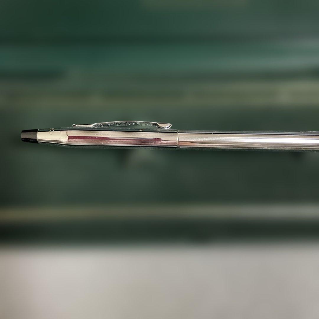 Cross Silver Ballpoint Pen with metallic finish shown with its dedicated case