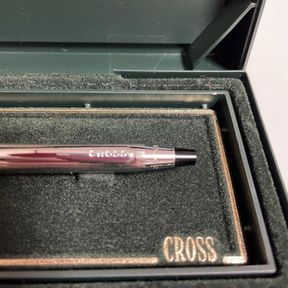 Cross Silver Ballpoint Pen with metallic finish shown with its dedicated case