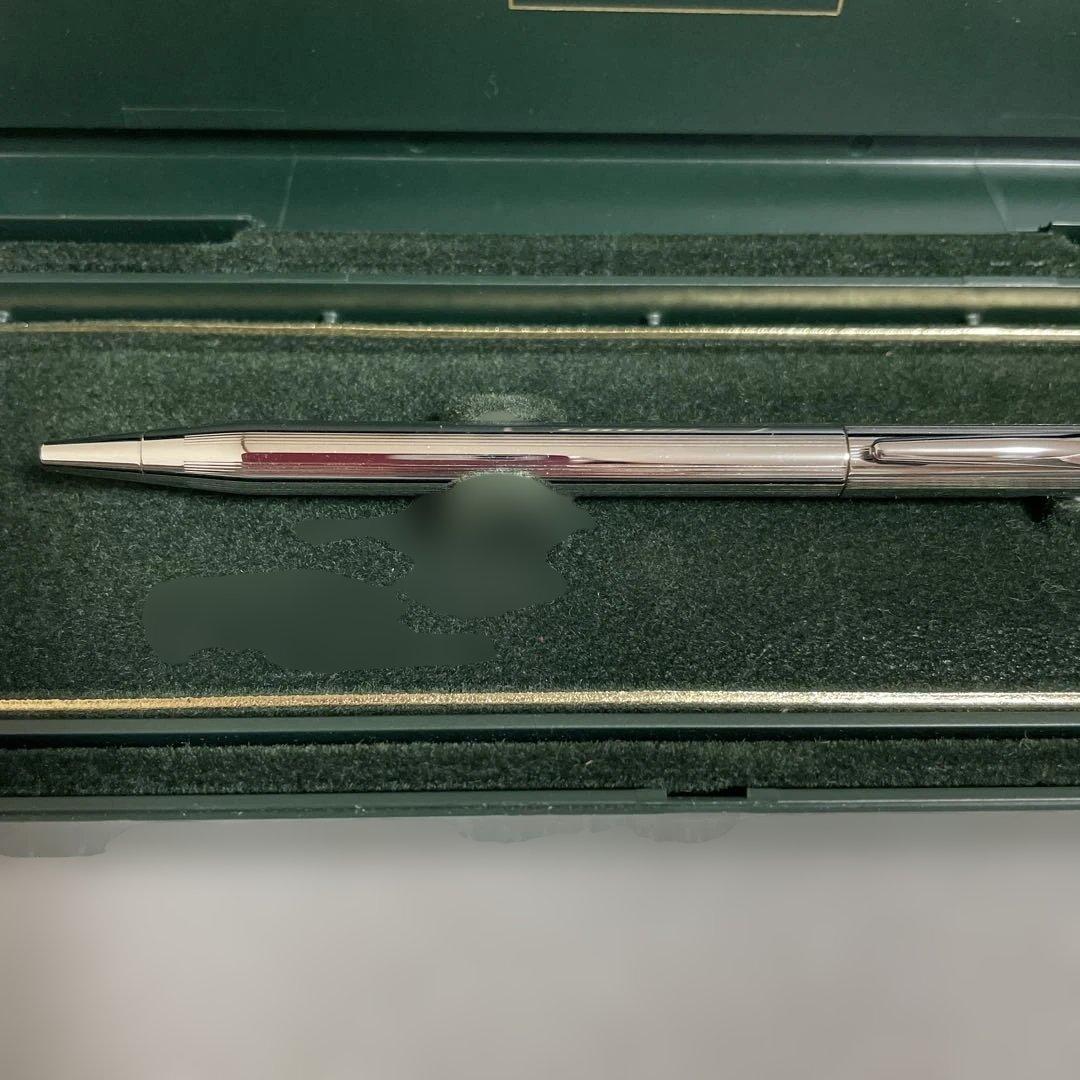 Cross Silver Ballpoint Pen with metallic finish shown with its dedicated case