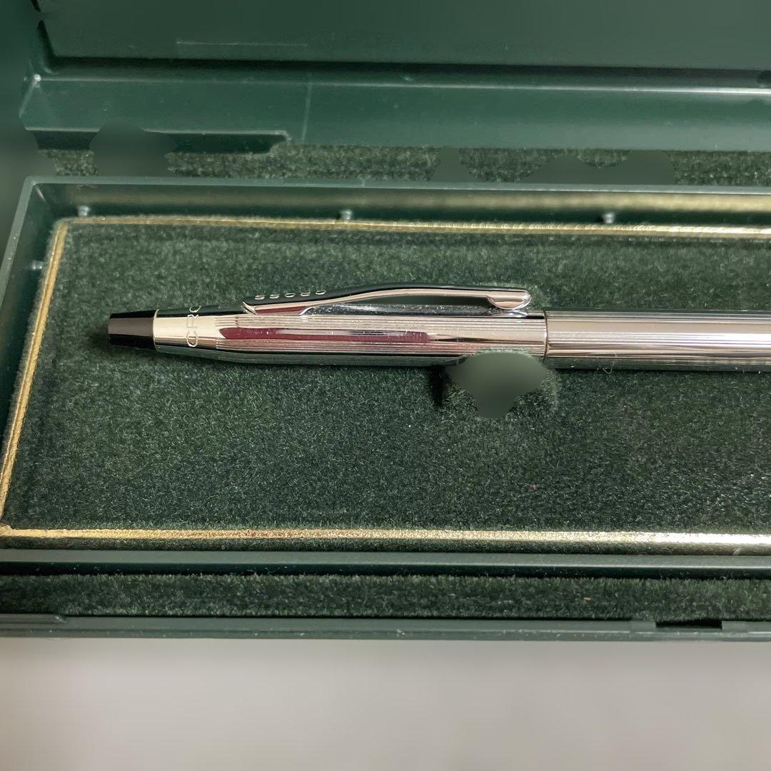 Cross Silver Ballpoint Pen with metallic finish shown with its dedicated case