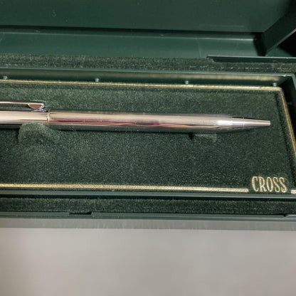 Cross Silver Ballpoint Pen with metallic finish shown with its dedicated case