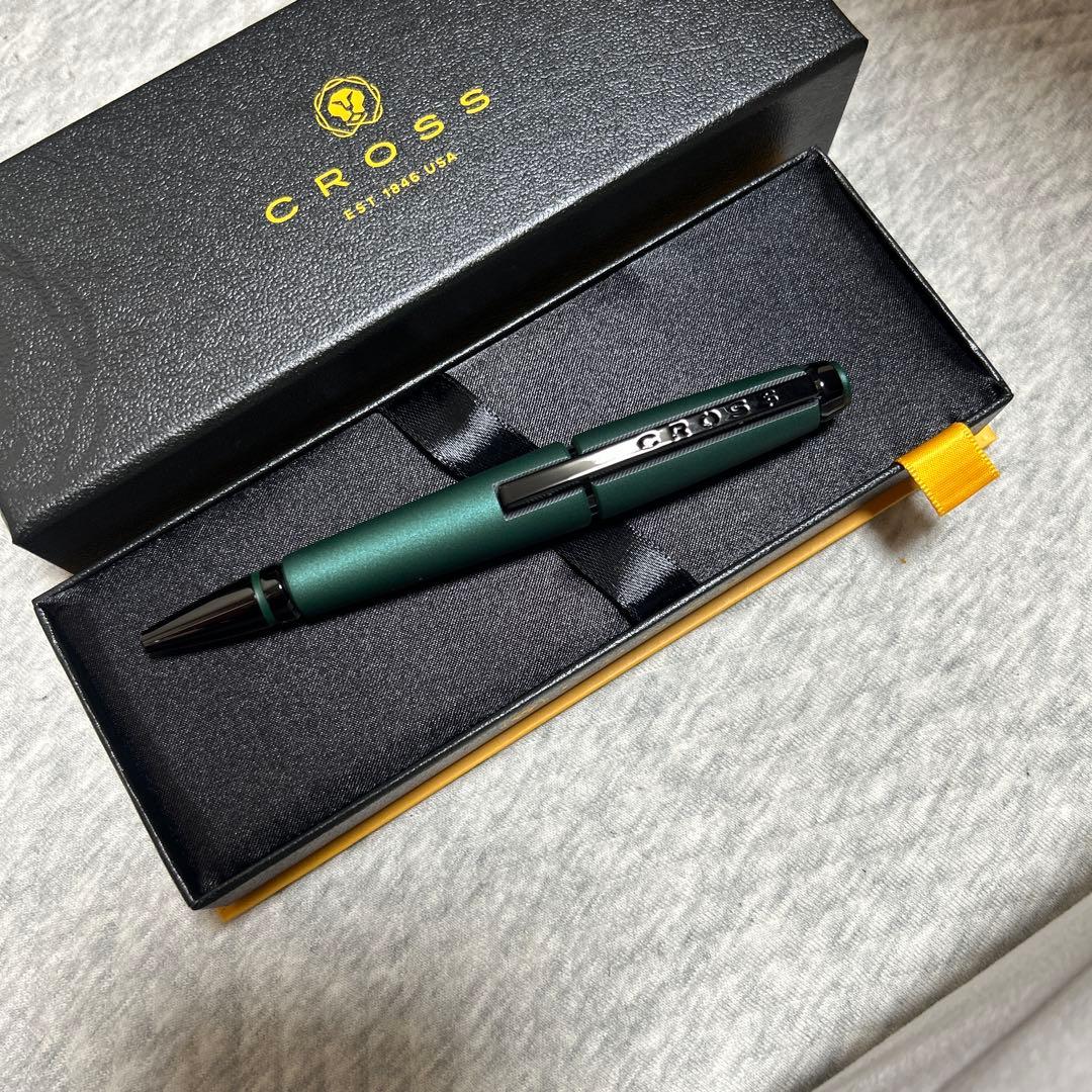 Cross Edge NAT0555-13 rollerball pen in matte green lacquer with select tip, Japan import