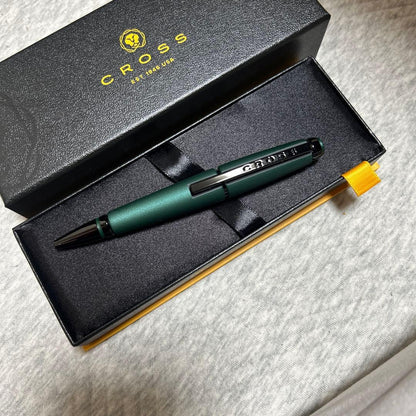 Cross Edge NAT0555-13 rollerball pen in matte green lacquer with select tip, Japan import