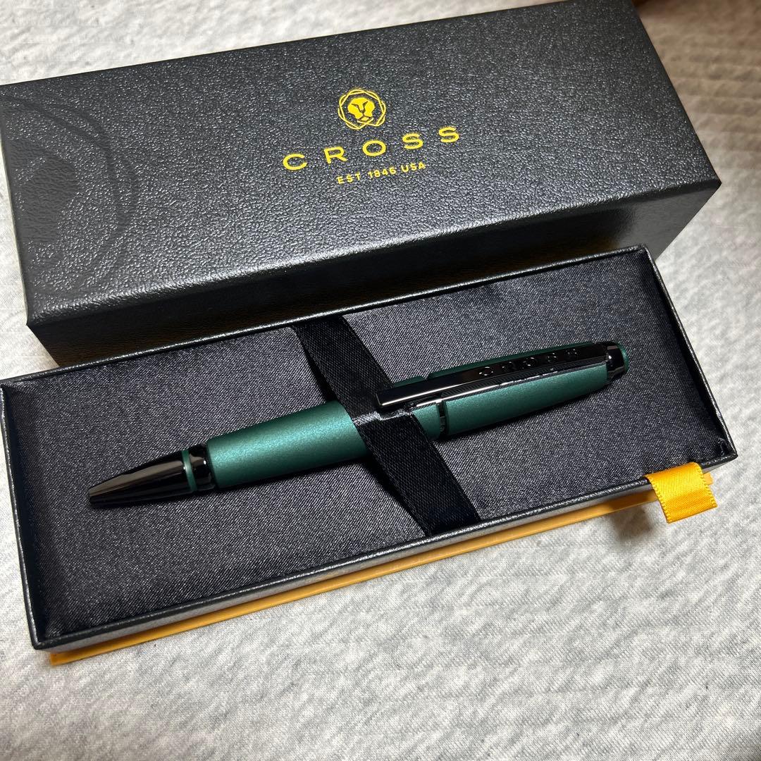 Cross Edge NAT0555-13 rollerball pen in matte green lacquer with select tip, Japan import
