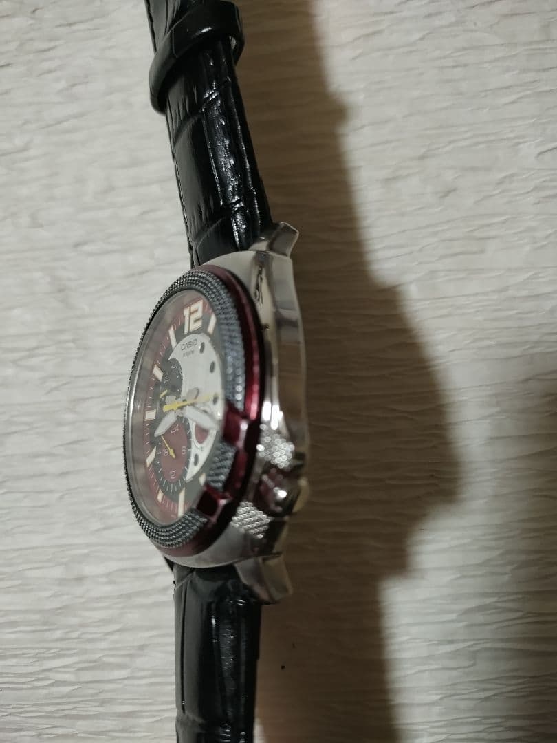 Casio Quartz Watch for Men Stylish Black and Red Dial Rare Model — Japan Import