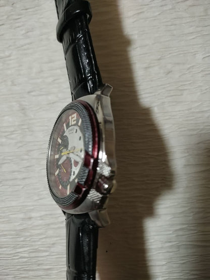 Casio Quartz Watch for Men Stylish Black and Red Dial Rare Model — Japan Import