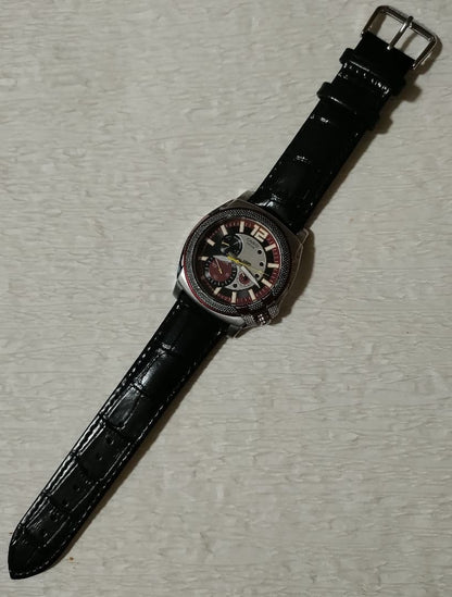 Casio Quartz Watch for Men Stylish Black and Red Dial Rare Model — Japan Import