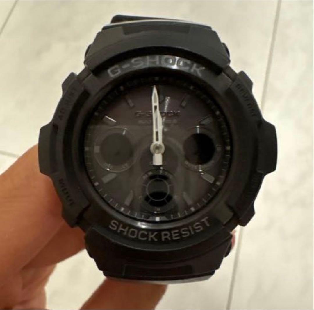 Casio G-Shock AWG-M100B-1AJF Radio Wave Solar All Black Watch — Japan Import