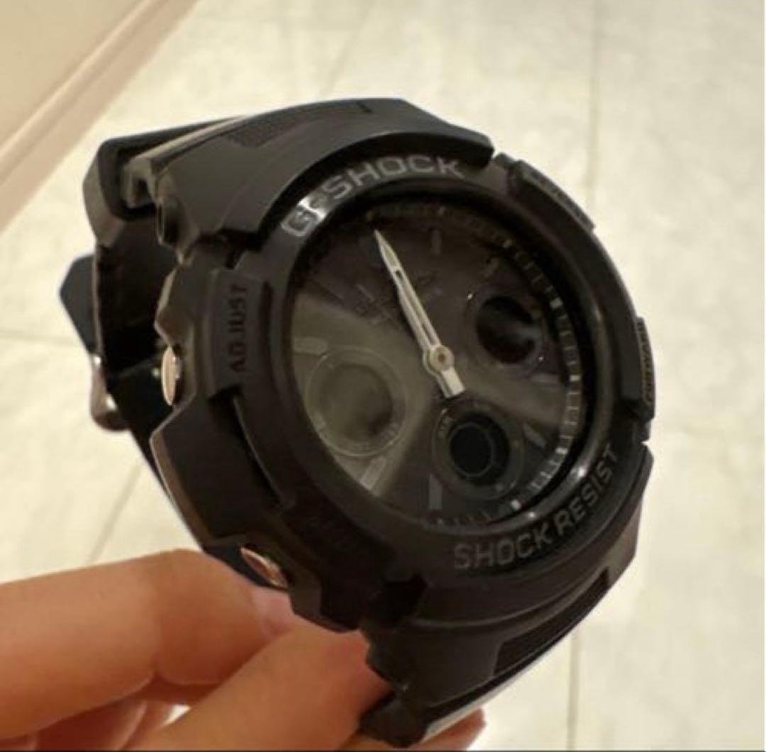 Casio G-Shock AWG-M100B-1AJF Radio Wave Solar All Black Watch — Japan Import