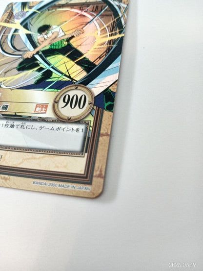 Bandai One Piece Carddass Hyper Battle Zoro C114 hologram Killer card from 2000, Japan import