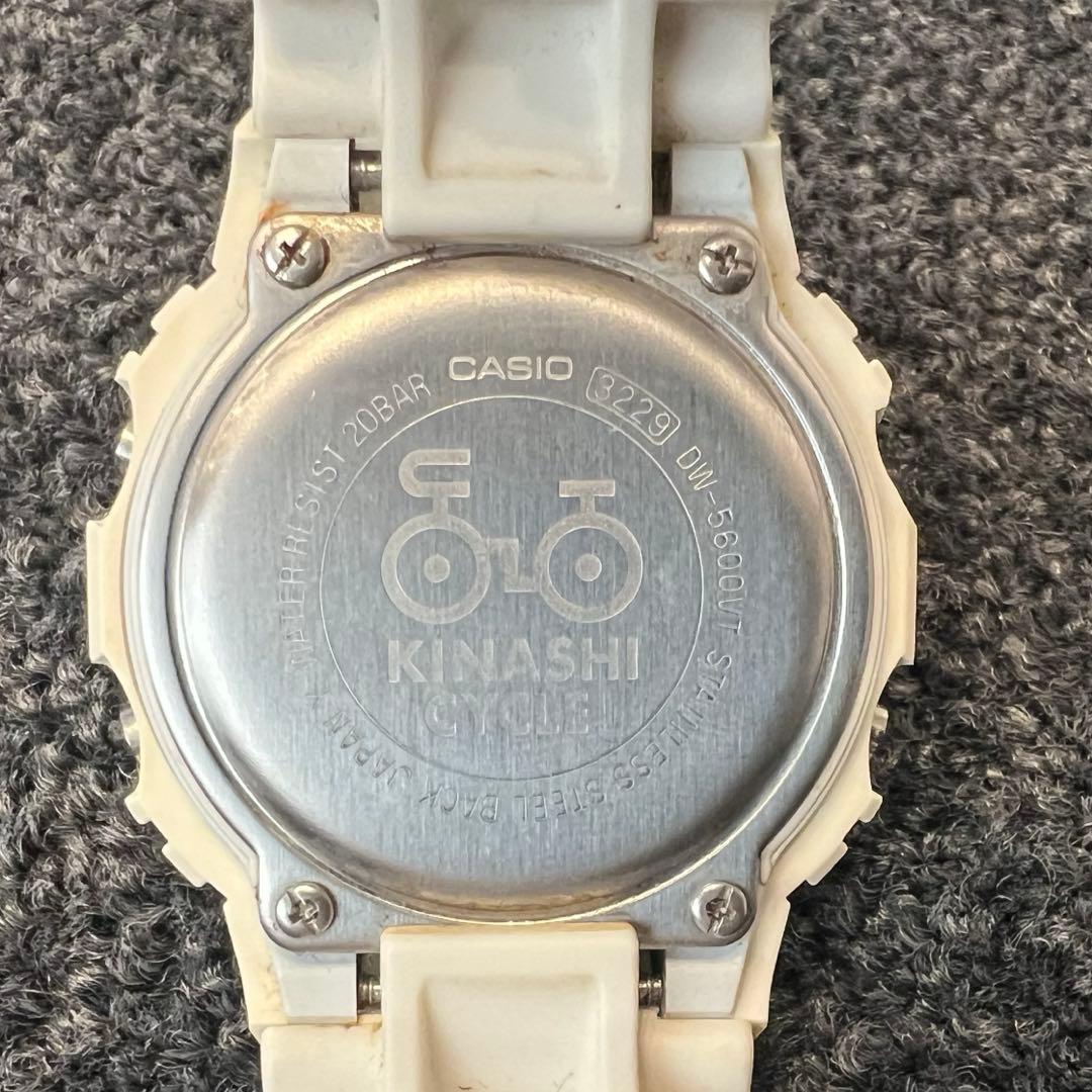 Casio G-Shock Watch White Collaboration with Kinashi Cycle