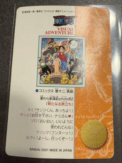 Bandai One Piece Visual Adventure Series 137 hologram trading card from 2001 featuring Straw Hat Voyage