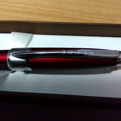 Cross Brand Ballpoint Pen Apogee Model Silver Metal Signed Office Writing Instrument — Japan Import