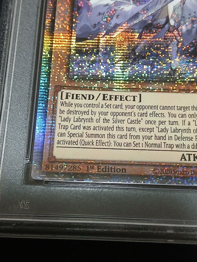 Yu-Gi-Oh! Lady Labyrinth of the Silver Castle Starlight Prism PSA9 graded trading card in protective case