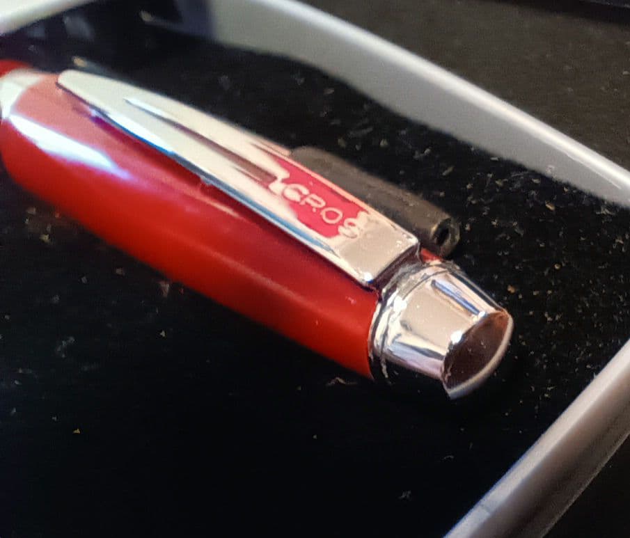 Cross Twist Ballpoint Pen Red Ink Black with Box and Refill