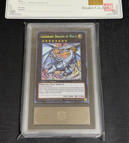 Bandai WSP-EN051 Legendary Dragon of White First Edition PSA 10 Secret Rare Yu-Gi-Oh trading card