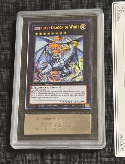 Bandai WSP-EN051 Legendary Dragon of White First Edition PSA 10 Secret Rare Yu-Gi-Oh trading card