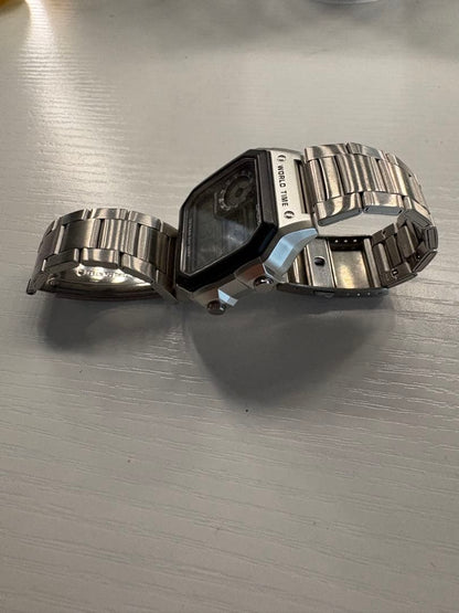 Casio Digital Watch - World Time Stainless Steel Silver — Japan Import