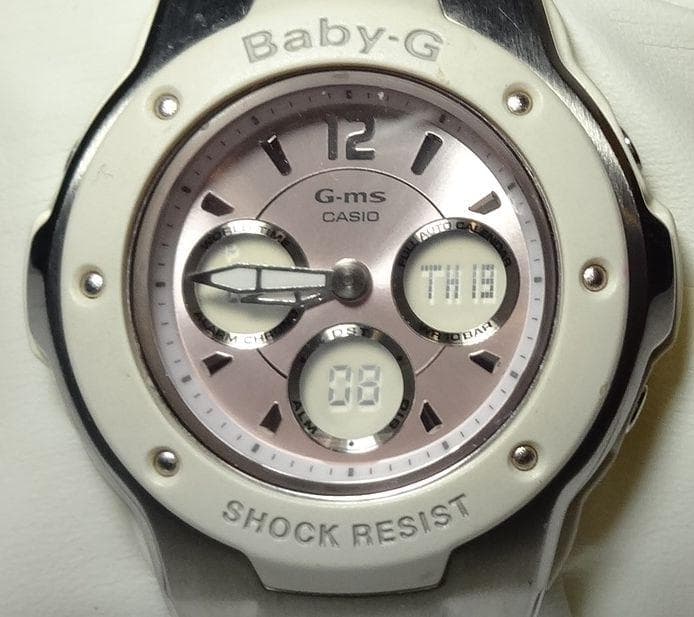Casio Baby-G G-MS MSG-300C Small Size Pink Dial Watch with Analog and Digital Features — Japan Import