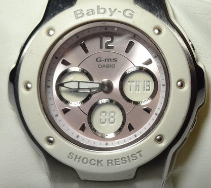 Casio Baby-G G-MS MSG-300C Small Size Pink Dial Watch with Analog and Digital Features — Japan Import