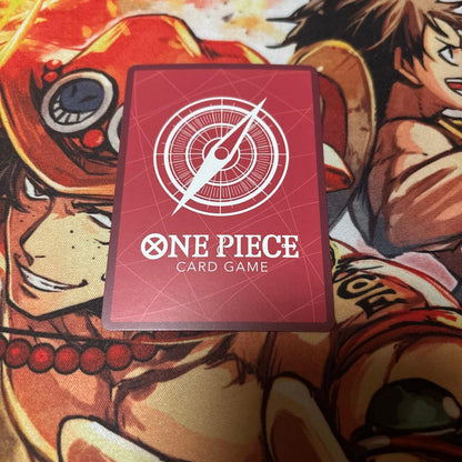 One Piece Card Game Nico Robin Leader Parallel trading card removed from sleeve for photography