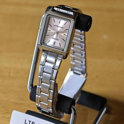 Casio Women's LTP-V007D-4E Quartz Watch with Pink Dial and Silver Band — Japan Import
