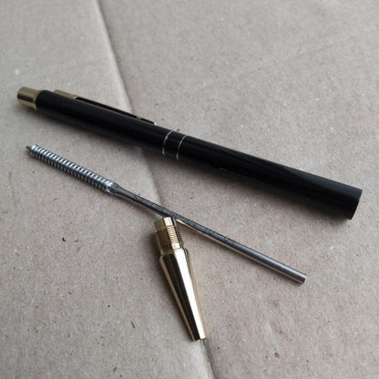 Daks Simpson London black ballpoint pen with replacement ink refill and Sailor compatible cartridge