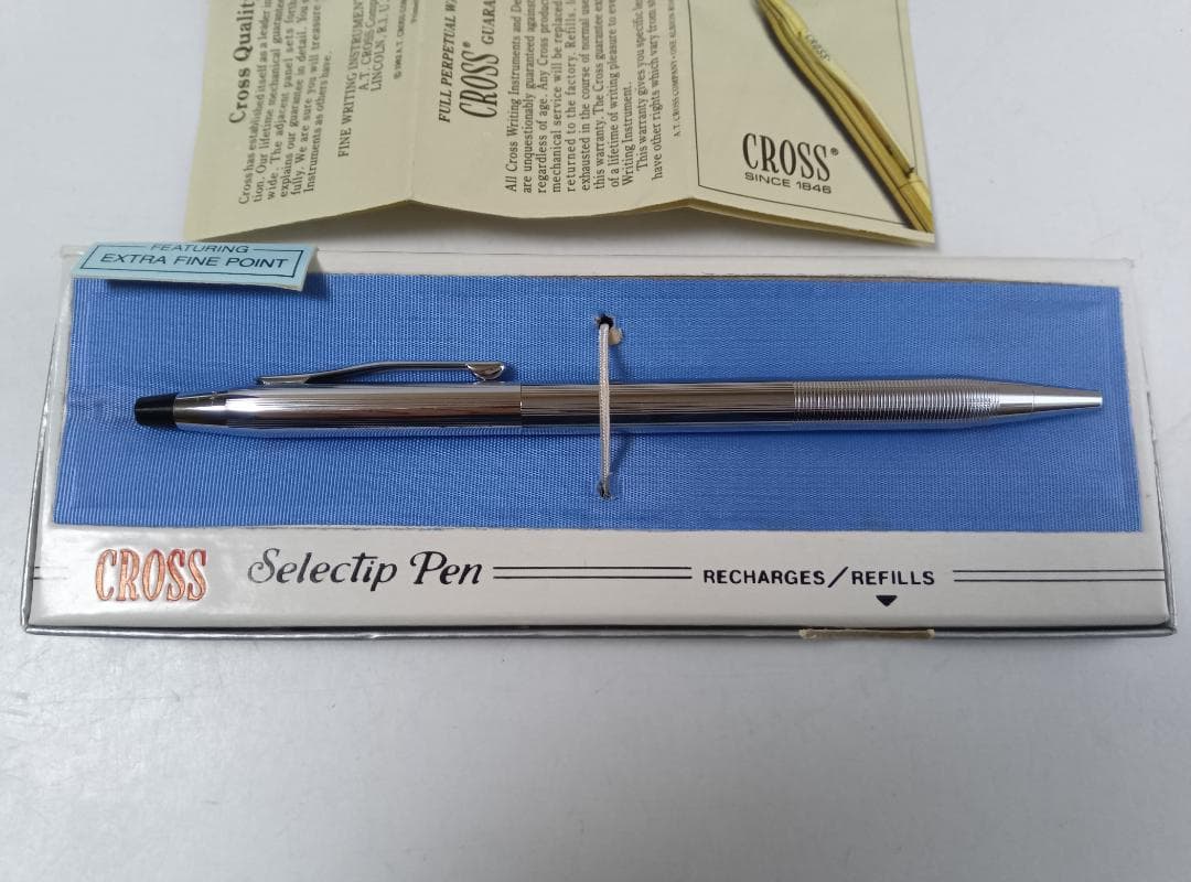 Blue Cross ballpoint pen approximately 5.3 inches long with packaging box